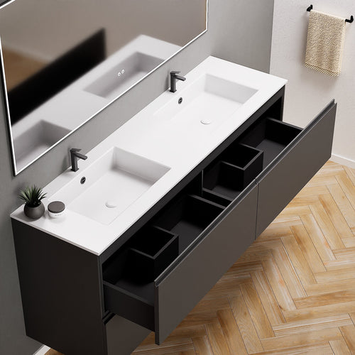 Alba – Double Corian® Basin Unit with 4 Drawers - ROVALUX