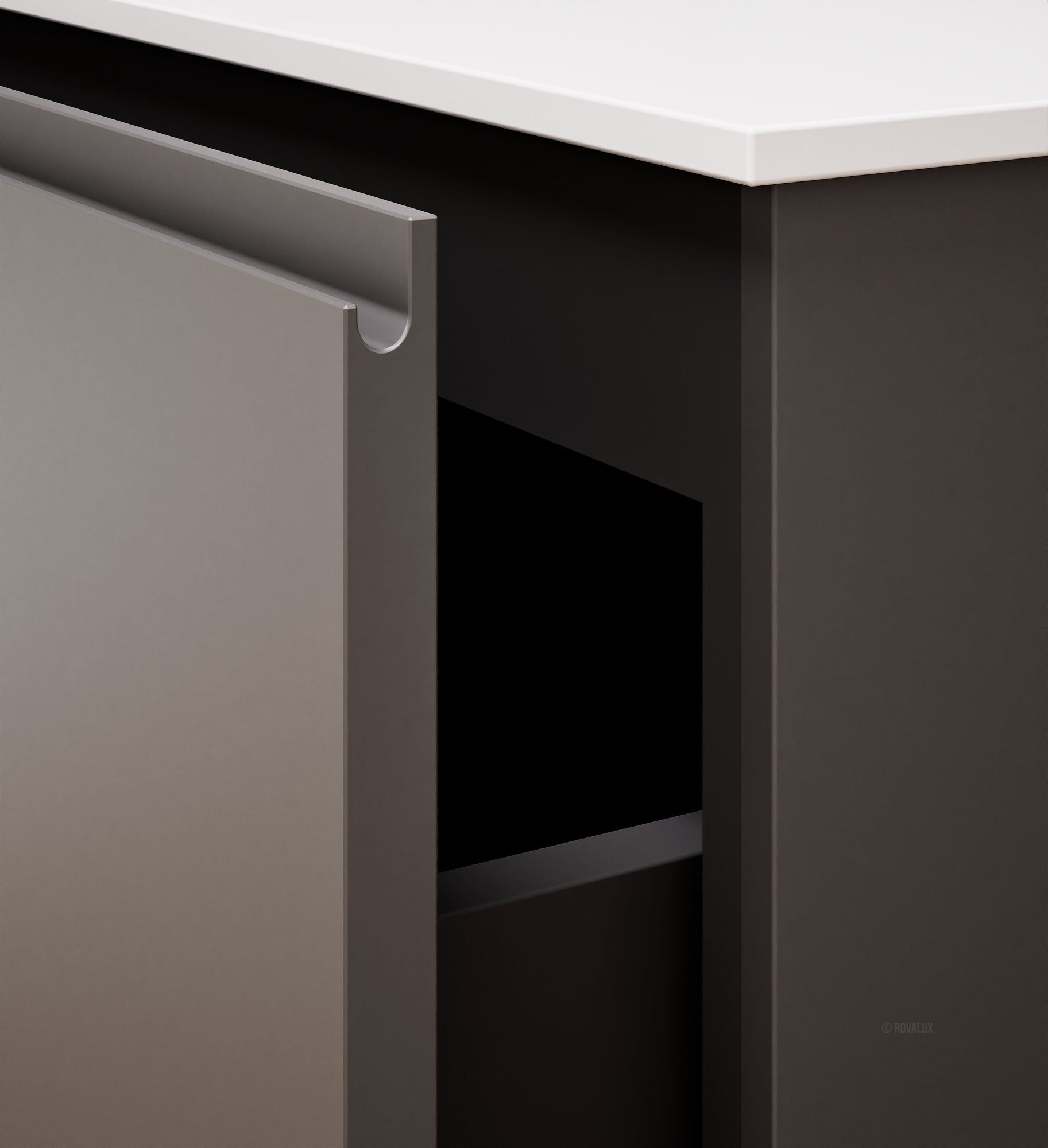 Alba – Double Corian® Basin Unit with 4 Drawers - ROVALUX