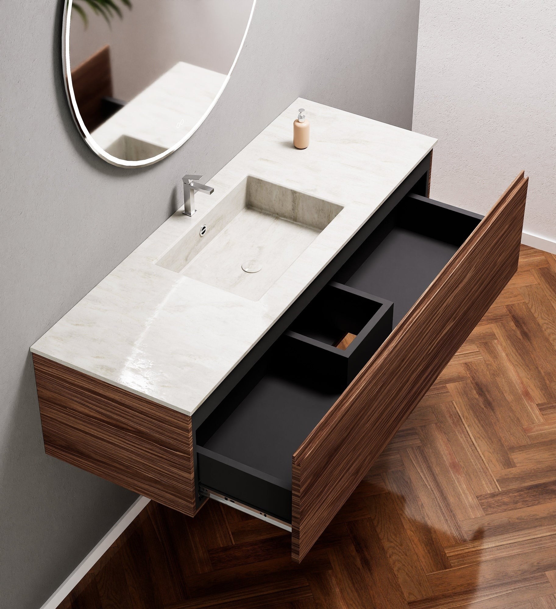 Aurora – Corian® Basin Unit with 1 Drawer - ROVALUX