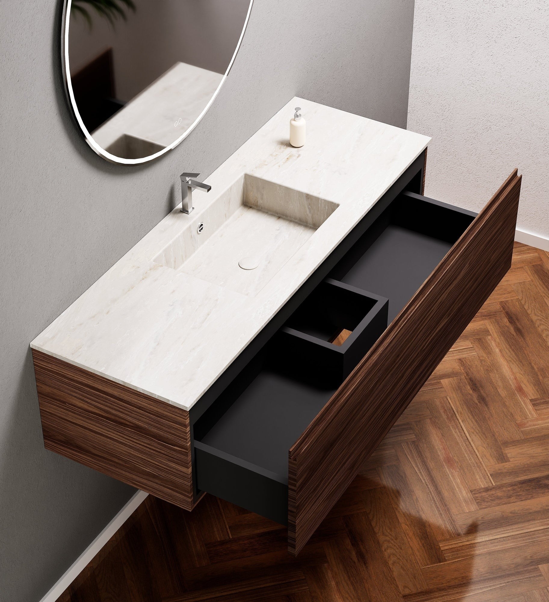 Aurora – Corian® Basin Unit with 1 Drawer - ROVALUX