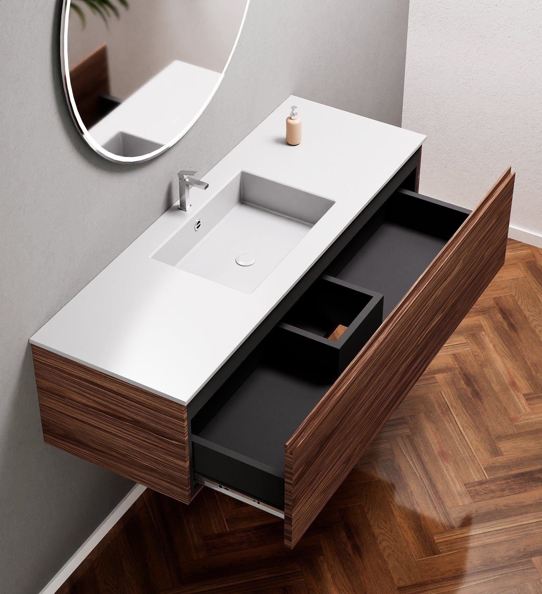 Aurora – Corian® Basin Unit with 1 Drawer - ROVALUX