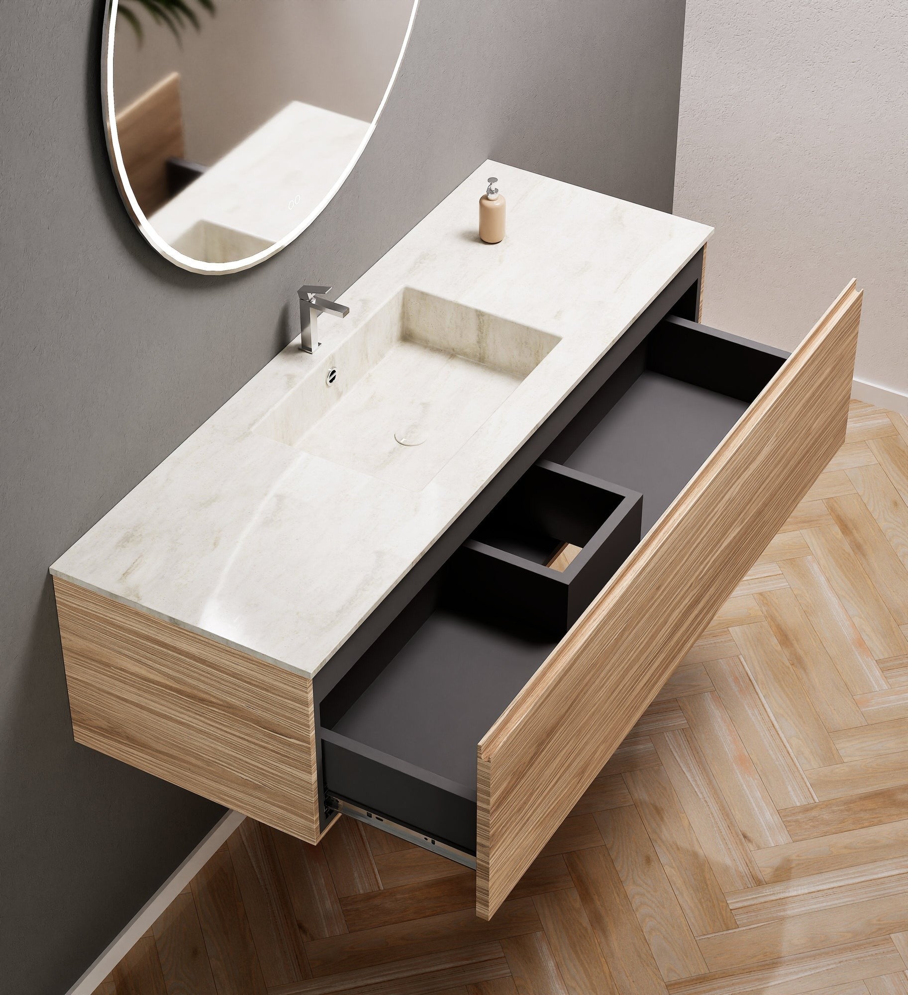 Aurora – Corian® Basin Unit with 1 Drawer - ROVALUX