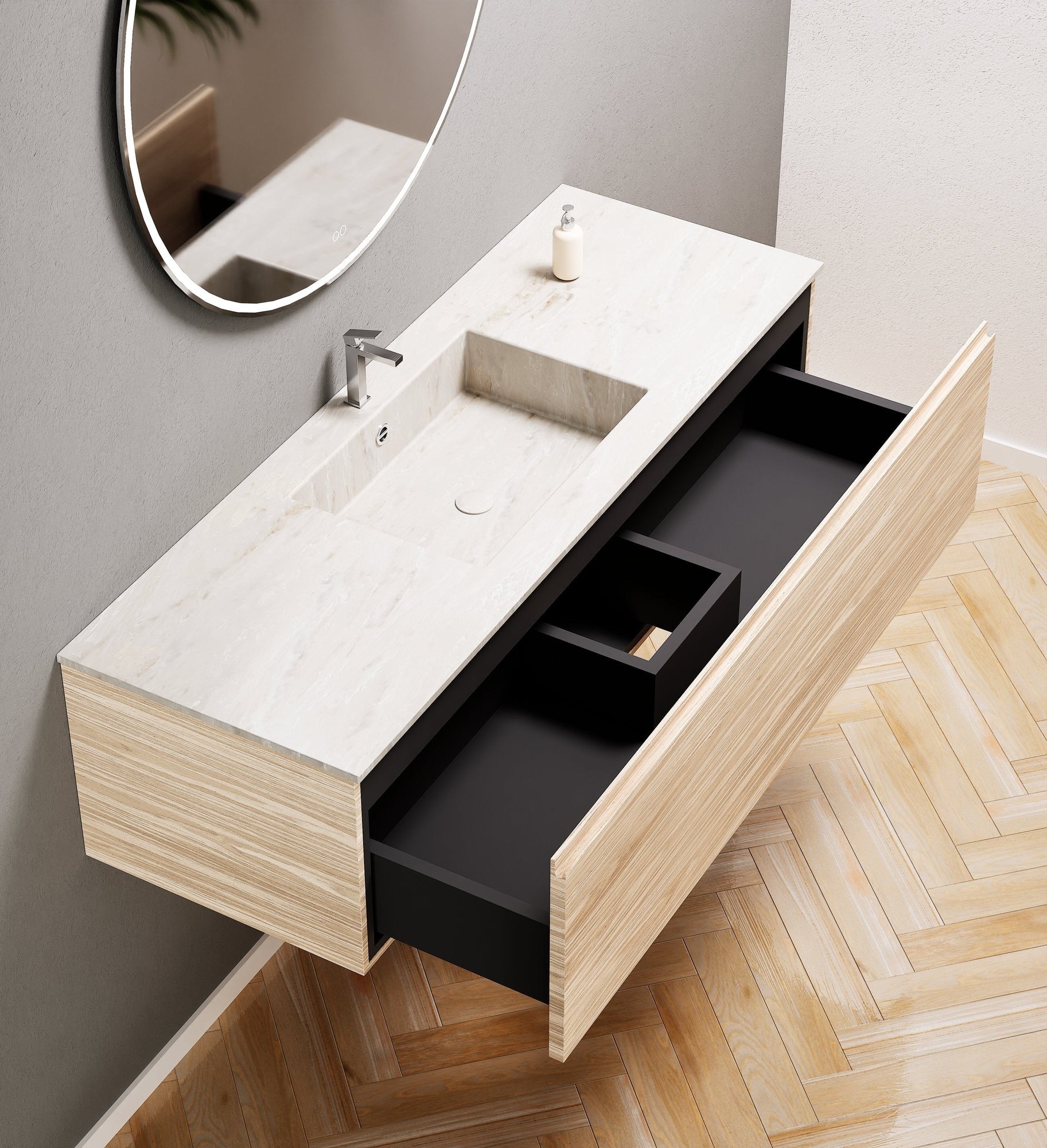Aurora – Corian® Basin Unit with 1 Drawer - ROVALUX