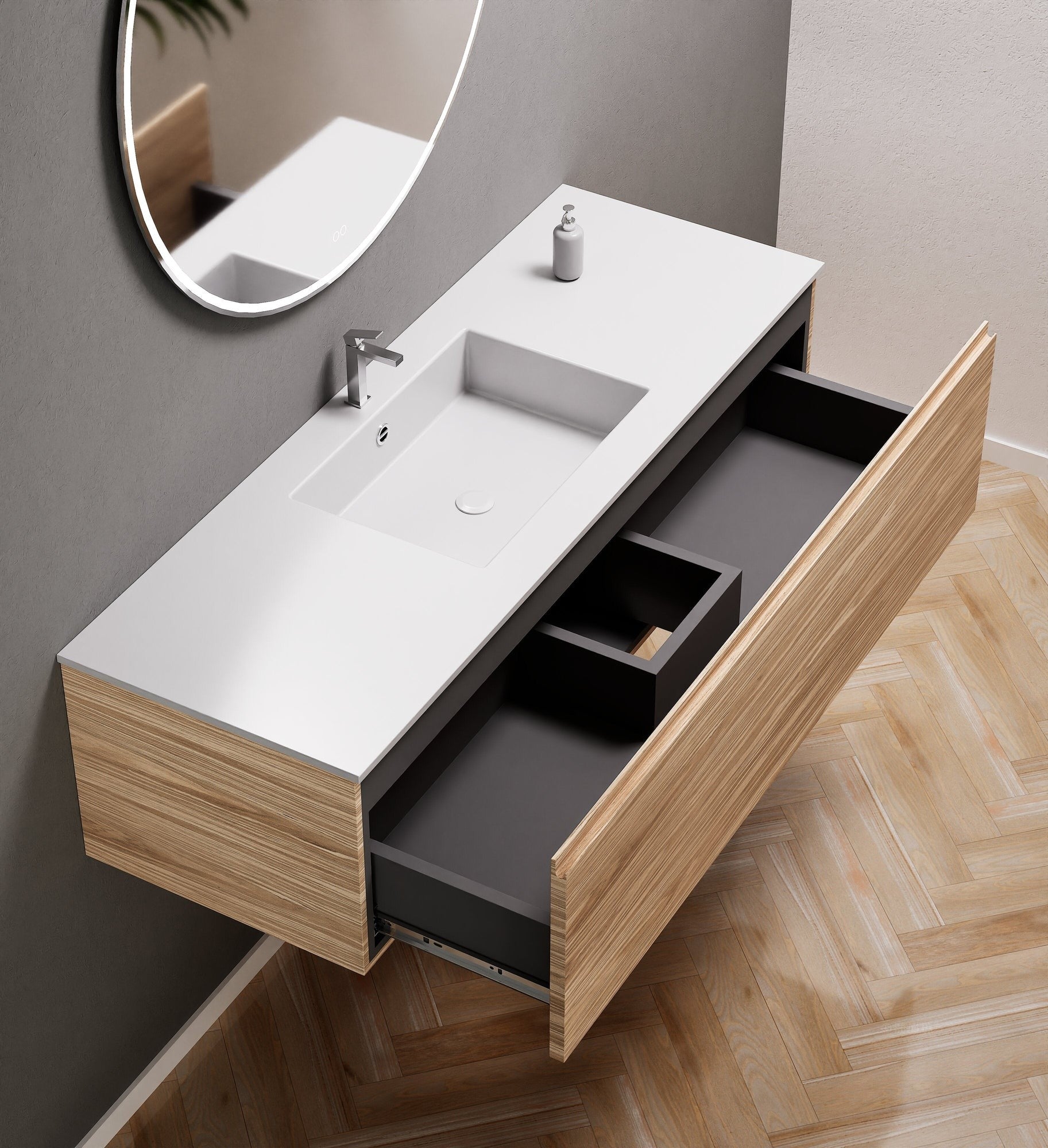 Aurora – Corian® Basin Unit with 1 Drawer - ROVALUX