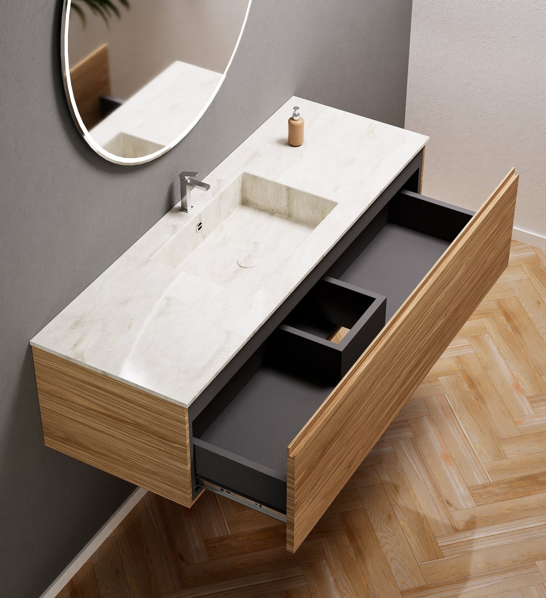 Aurora – Corian® Basin Unit with 1 Drawer - ROVALUX