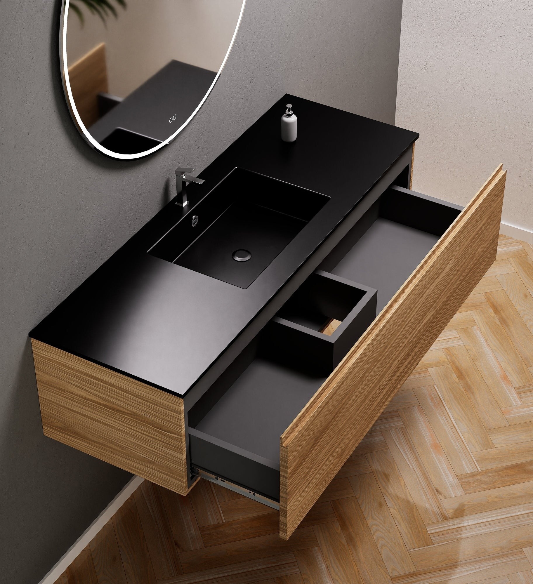 Aurora – Corian® Basin Unit with 1 Drawer - ROVALUX