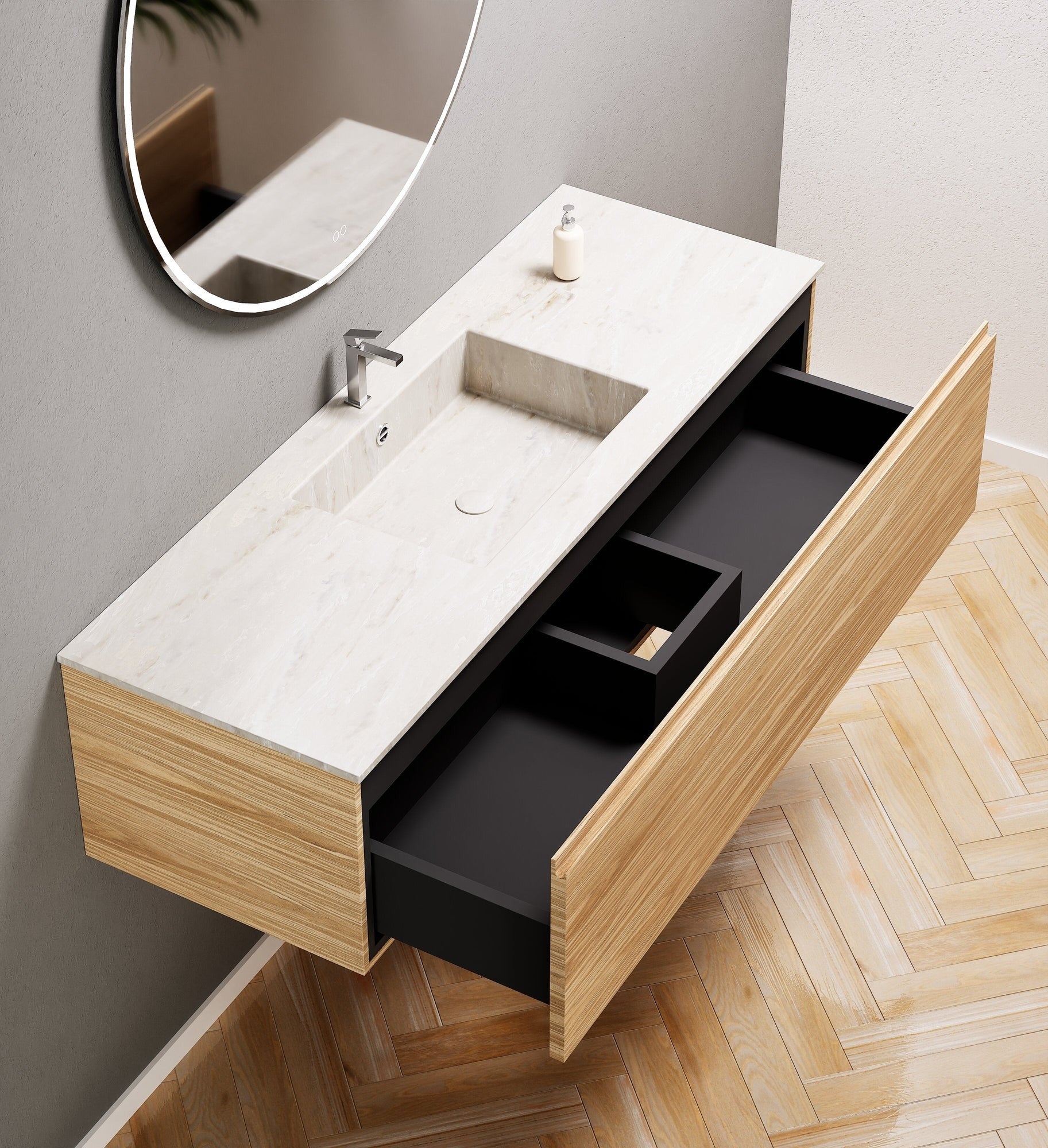 Aurora – Corian® Basin Unit with 1 Drawer - ROVALUX