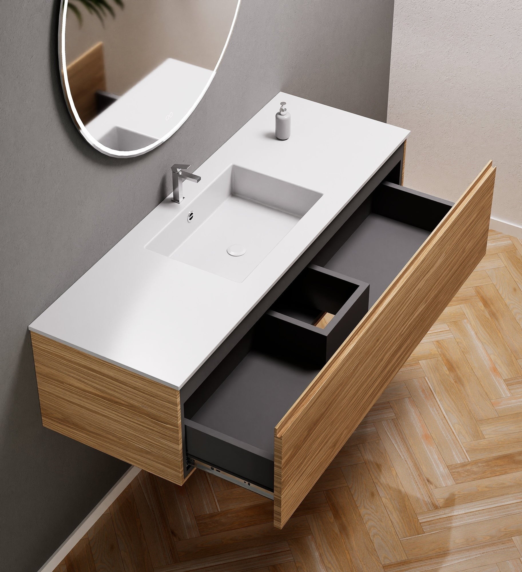 Aurora – Corian® Basin Unit with 1 Drawer - ROVALUX