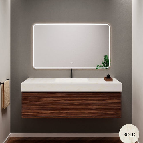 Aurora Frame – Corian® Basin with 1 Drawer Vanity - ROVALUX