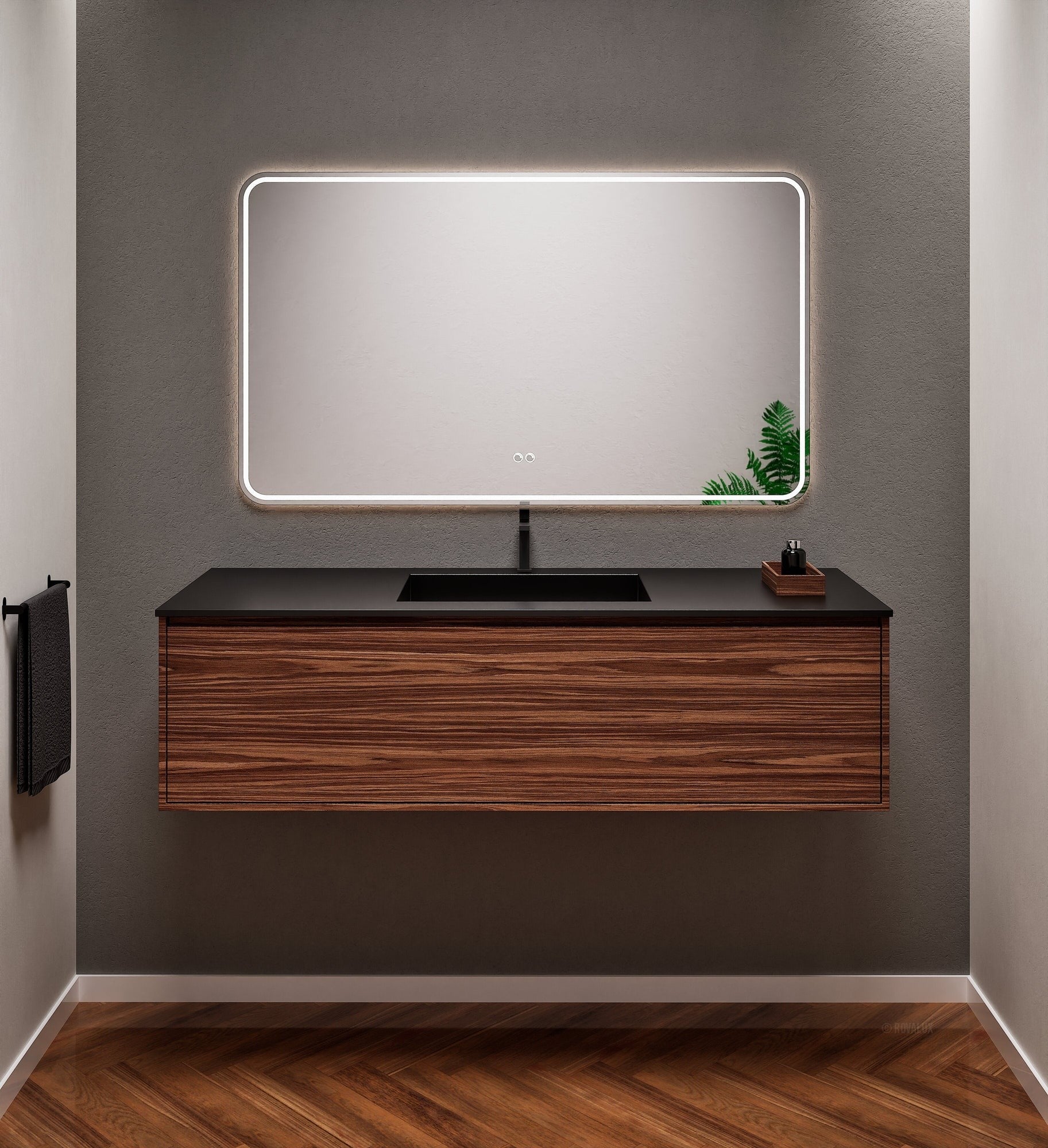 Aurora Frame – Corian® Basin with 1 Drawer Vanity - ROVALUX