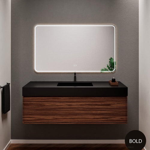 Aurora Frame – Corian® Basin with 1 Drawer Vanity - ROVALUX