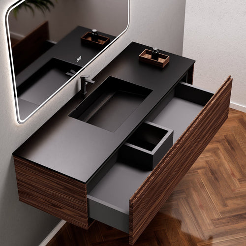 Aurora Frame – Corian® Basin with 1 Drawer Vanity - ROVALUX