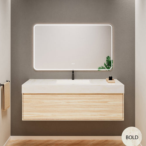 Aurora Frame – Corian® Basin with 1 Drawer Vanity - ROVALUX