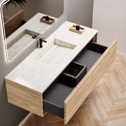 Aurora Frame – Corian® Basin with 1 Drawer Vanity - ROVALUX