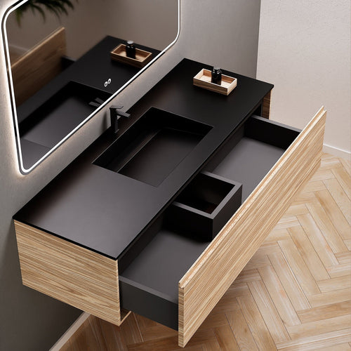Aurora Frame – Corian® Basin with 1 Drawer Vanity - ROVALUX