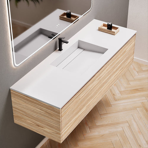 Aurora Frame – Corian® Basin with 1 Drawer Vanity - ROVALUX