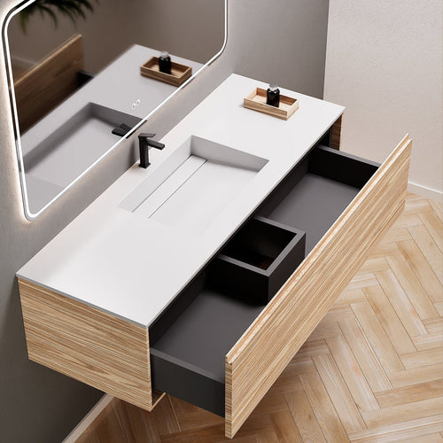 Aurora Frame – Corian® Basin with 1 Drawer Vanity - ROVALUX
