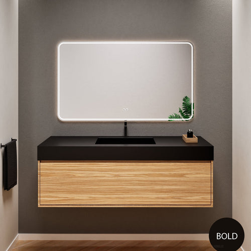 Aurora Frame – Corian® Basin with 1 Drawer Vanity - ROVALUX