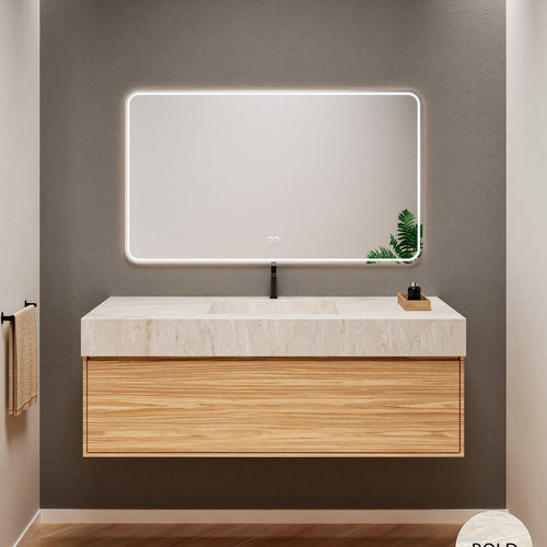 Aurora Frame – Corian® Basin with 1 Drawer Vanity - ROVALUX
