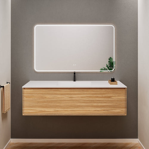 Aurora Frame – Corian® Basin with 1 Drawer Vanity - ROVALUX