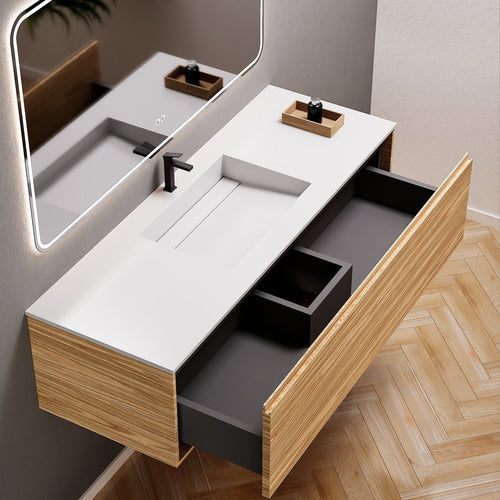 Aurora Frame – Corian® Basin with 1 Drawer Vanity - ROVALUX