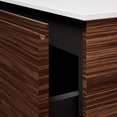 Aurora – Corian® Basin Unit with 1 Drawer, Bottom Shelf and Feet-Standing Vanity - ROVALUX