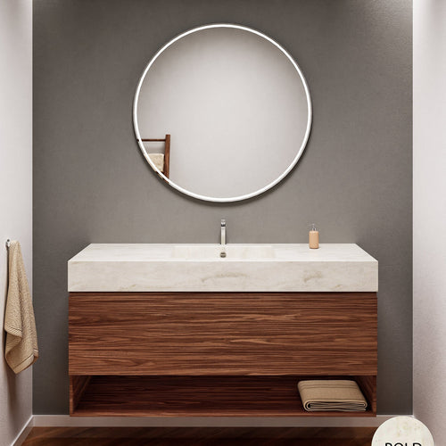 Aurora – Corian® Basin Unit with 1 Drawer and Bottom Shelf - ROVALUX