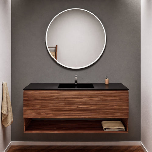 Aurora – Corian® Basin Unit with 1 Drawer and Bottom Shelf - ROVALUX