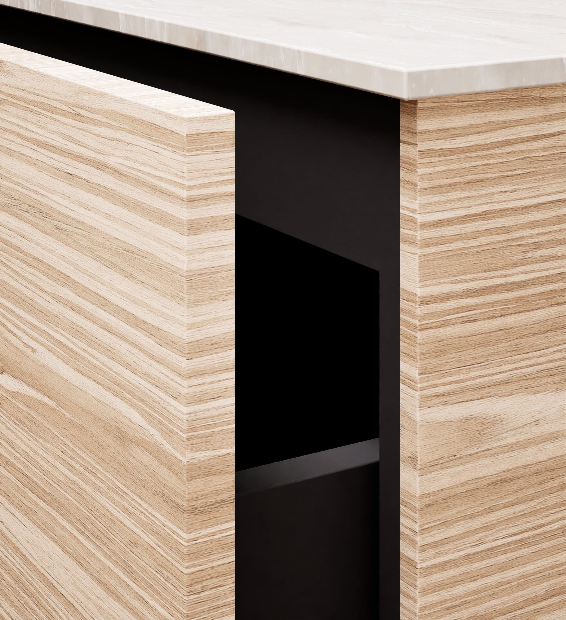 Aurora – Corian® Basin Unit with 1 Drawer and Bottom Shelf - ROVALUX