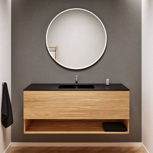 Aurora – Corian® Basin Unit with 1 Drawer and Bottom Shelf - ROVALUX