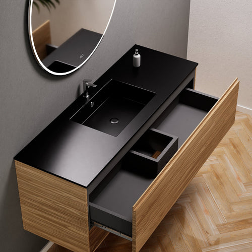Aurora – Corian® Basin Unit with 1 Drawer and Bottom Shelf - ROVALUX