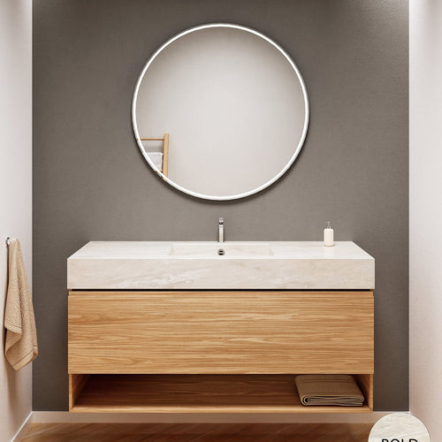 Aurora – Corian® Basin Unit with 1 Drawer and Bottom Shelf - ROVALUX