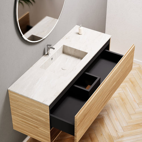 Aurora – Corian® Basin Unit with 1 Drawer and Bottom Shelf - ROVALUX