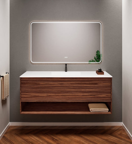 Aurora Frame – Corian® Basin with 1 Drawer and Bottom Shelf - ROVALUX