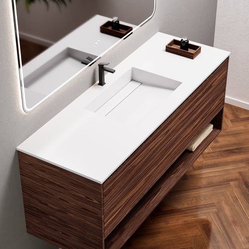 Aurora Frame – Corian® Basin with 1 Drawer and Bottom Shelf - ROVALUX