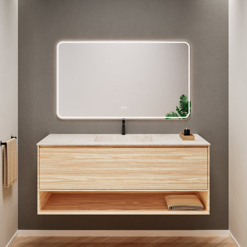 Aurora Frame – Corian® Basin with 1 Drawer and Bottom Shelf - ROVALUX