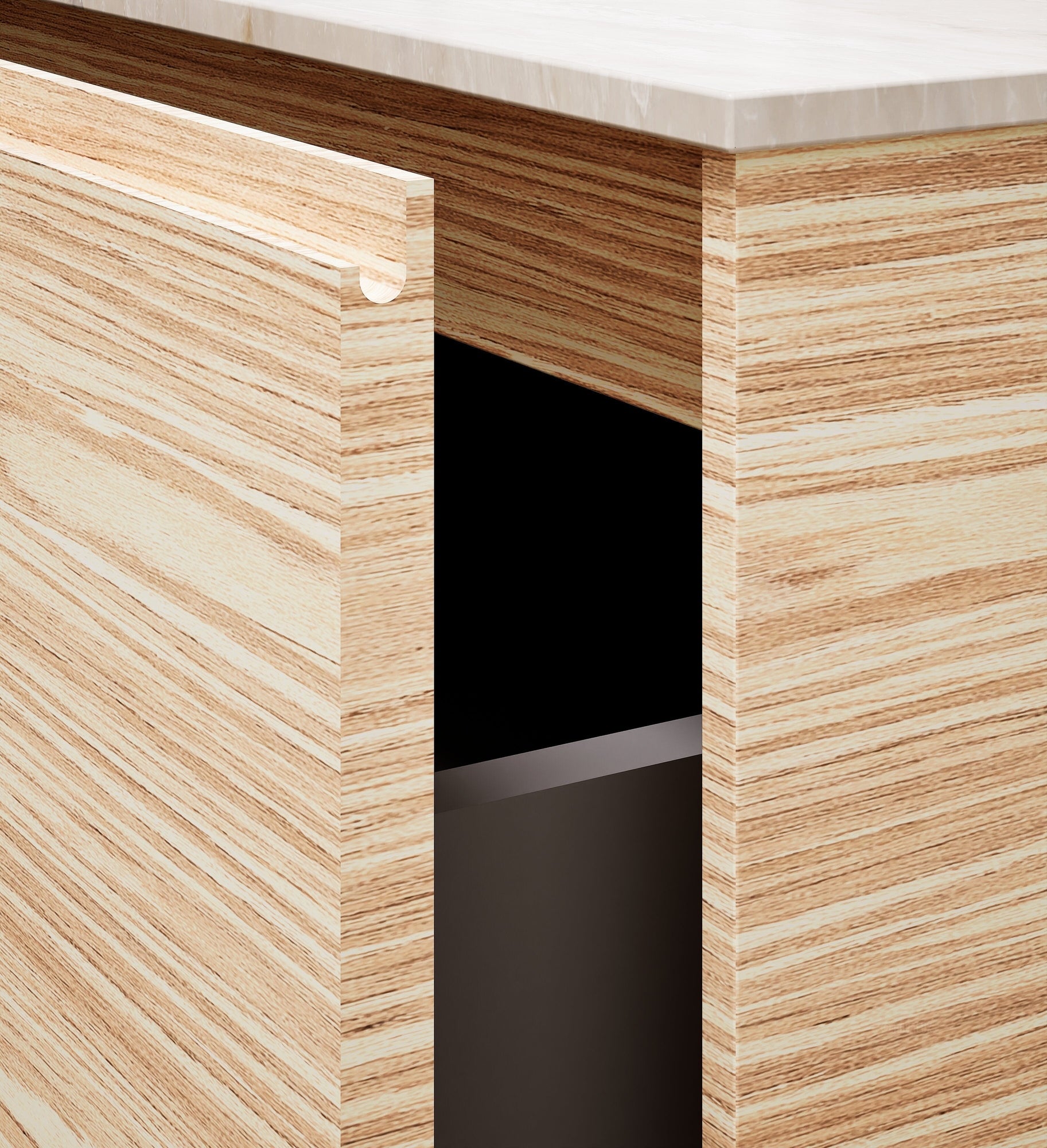 Aurora Frame – Corian® Basin with 1 Drawer and Bottom Shelf - ROVALUX