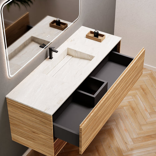 Aurora Frame – Corian® Basin with 1 Drawer and Bottom Shelf - ROVALUX