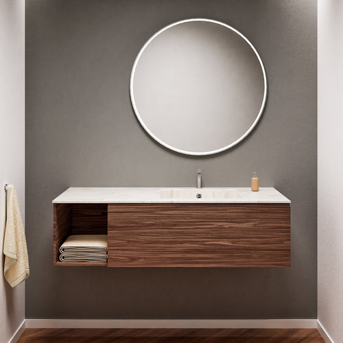 Aurora – Corian® Basin Unit with 1 Drawer and Side Shelf - ROVALUX