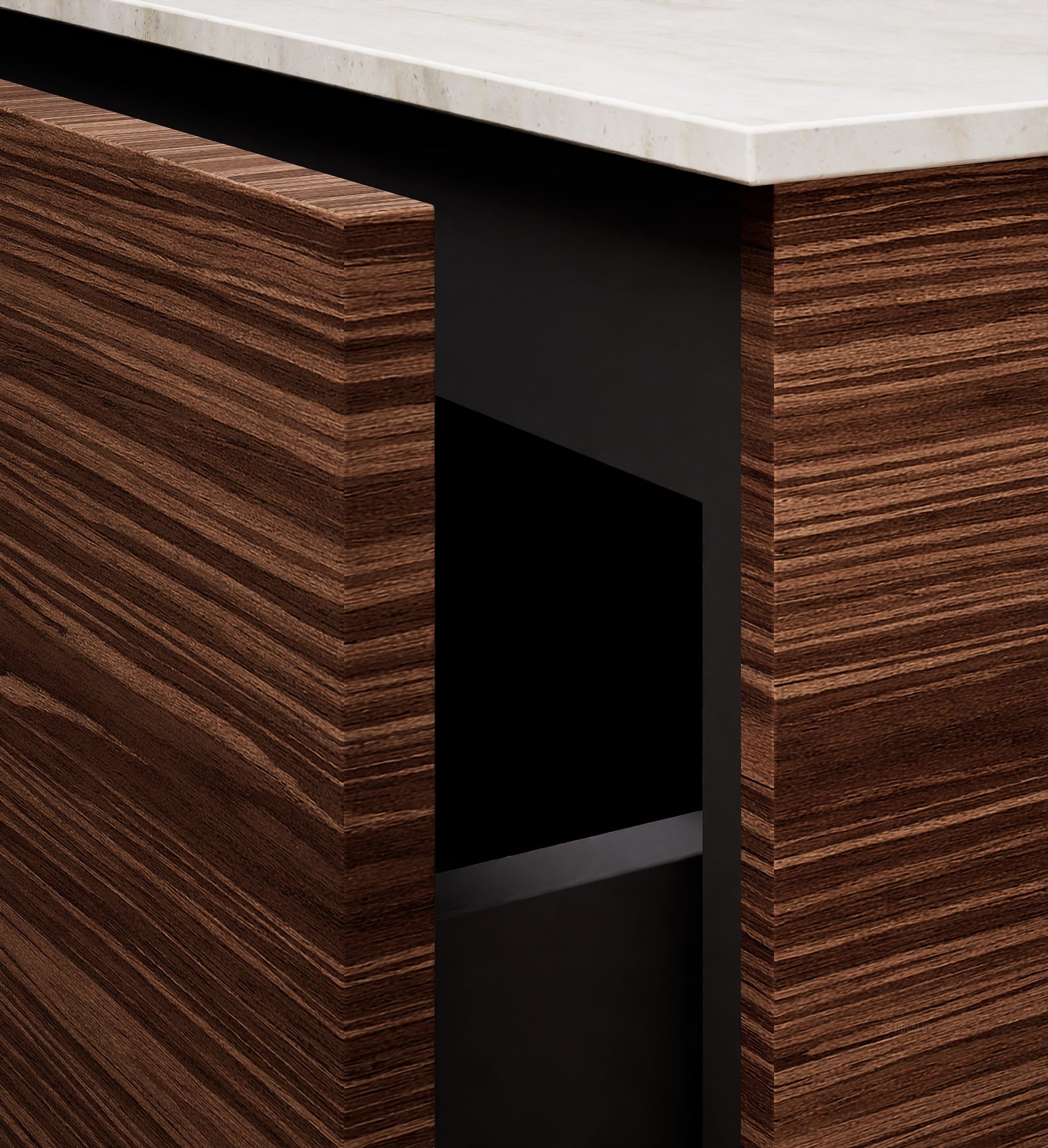 Aurora – Corian® Basin Unit with 1 Drawer and Side Shelf - ROVALUX