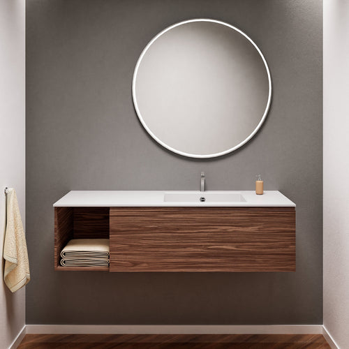 Aurora – Corian® Basin Unit with 1 Drawer and Side Shelf - ROVALUX