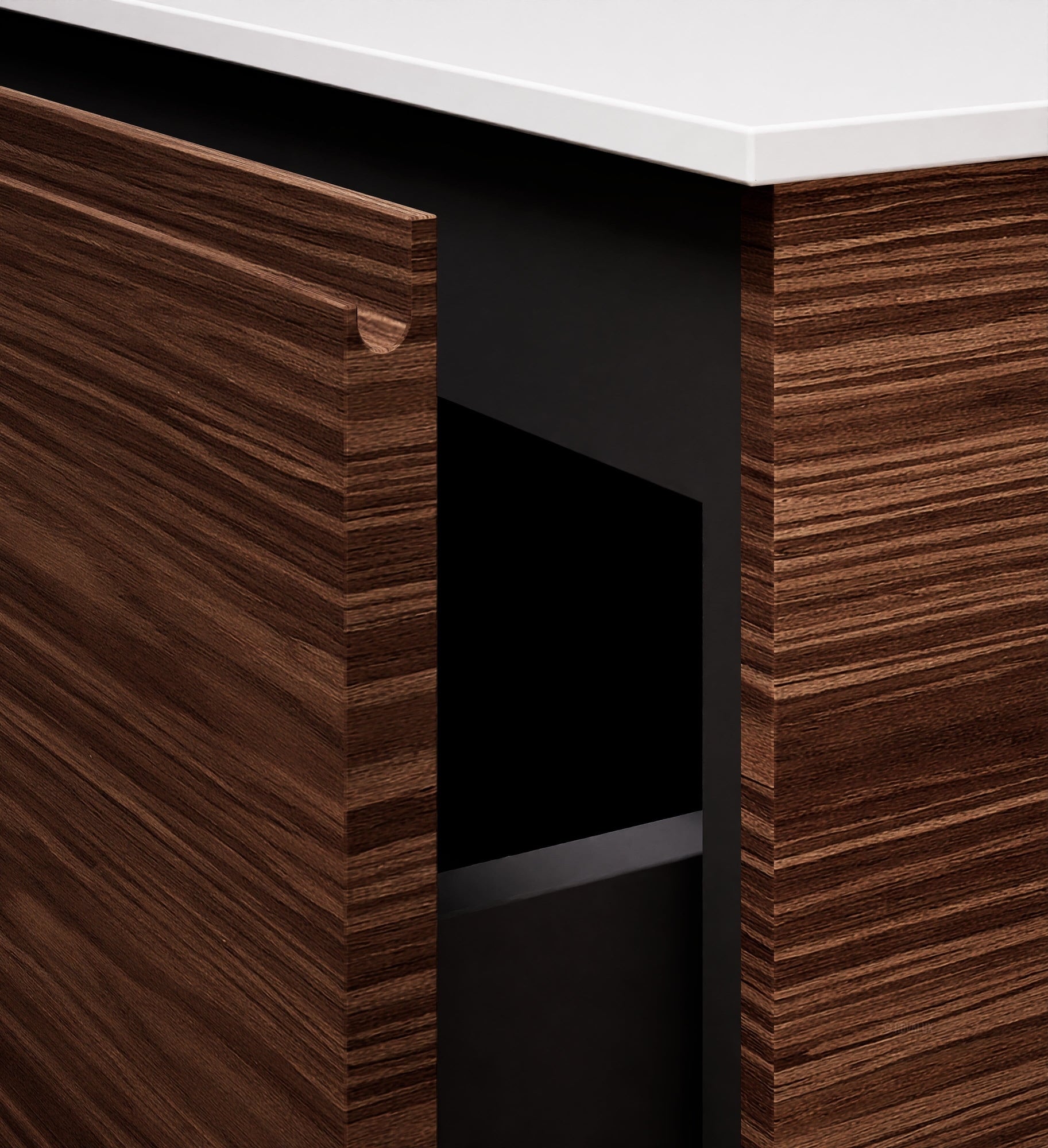 Aurora – Corian® Basin Unit with 1 Drawer and Side Shelf - ROVALUX