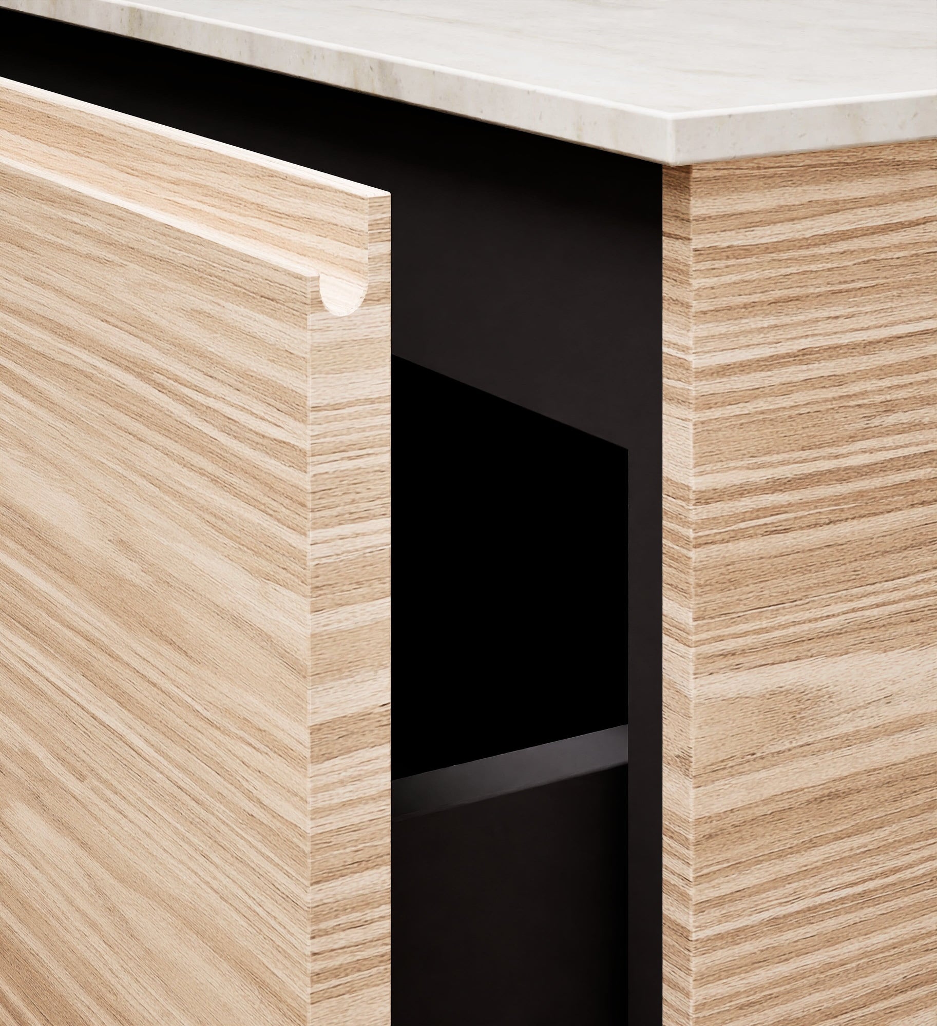 Aurora – Corian® Basin Unit with 1 Drawer and Side Shelf - ROVALUX