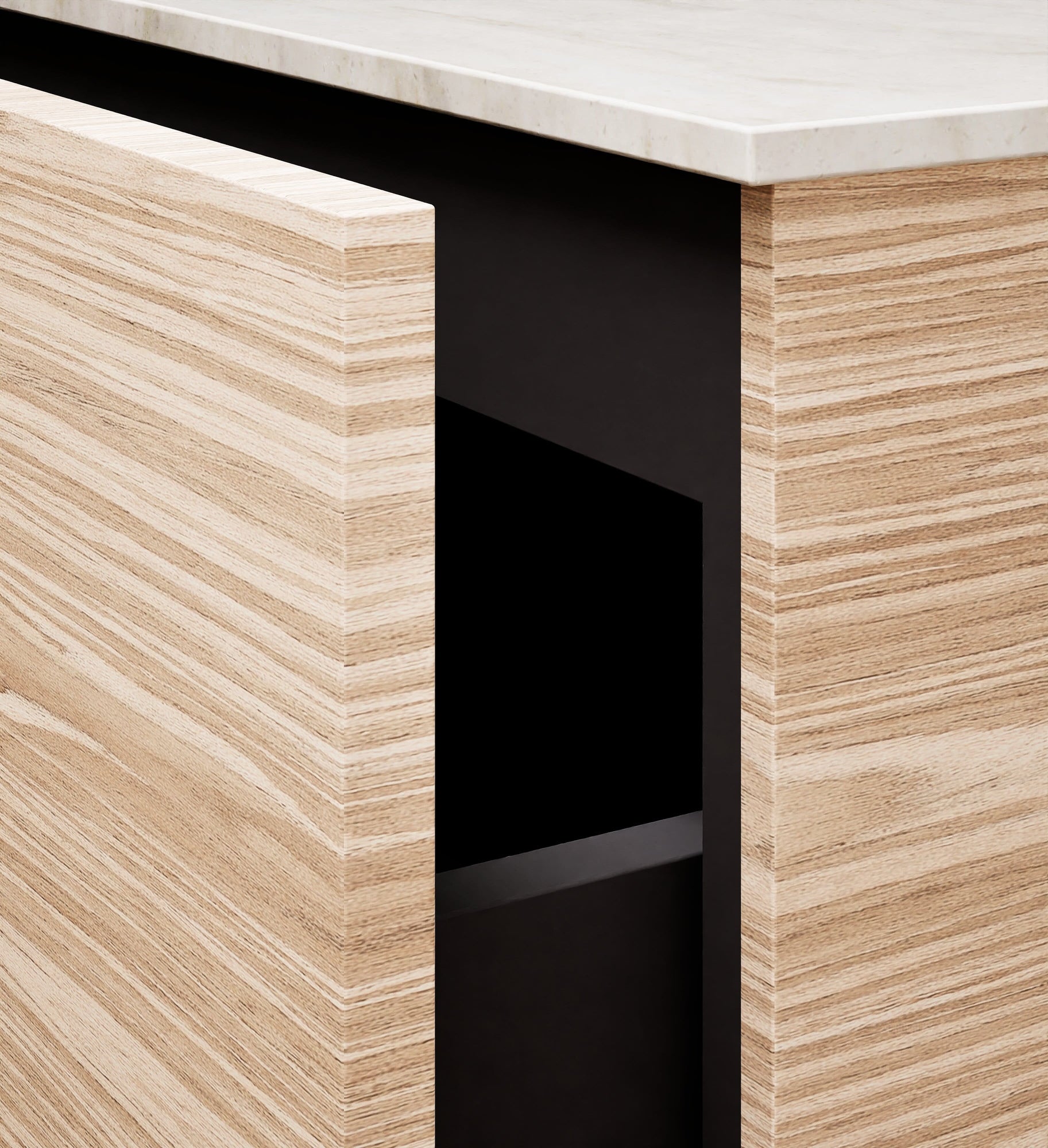 Aurora – Corian® Basin Unit with 1 Drawer and Side Shelf - ROVALUX