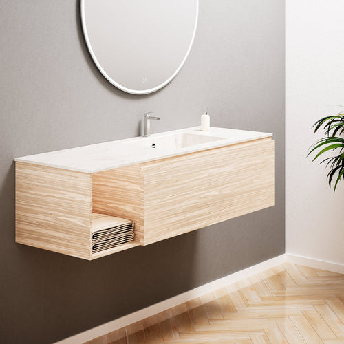 Aurora – Corian® Basin Unit with 1 Drawer and Side Shelf - ROVALUX