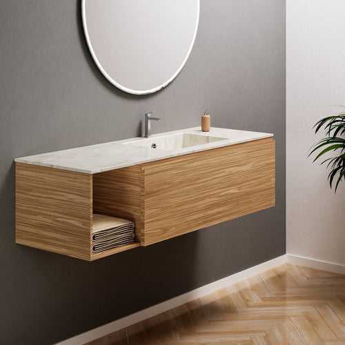 Aurora – Corian® Basin Unit with 1 Drawer and Side Shelf - ROVALUX