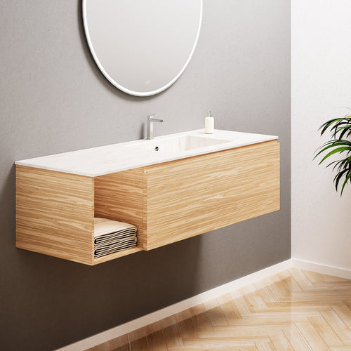 Aurora – Corian® Basin Unit with 1 Drawer and Side Shelf - ROVALUX