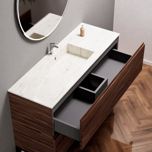 Aurora – Corian® Basin Unit with 2 Drawers and Feet-Standing Vanity - ROVALUX