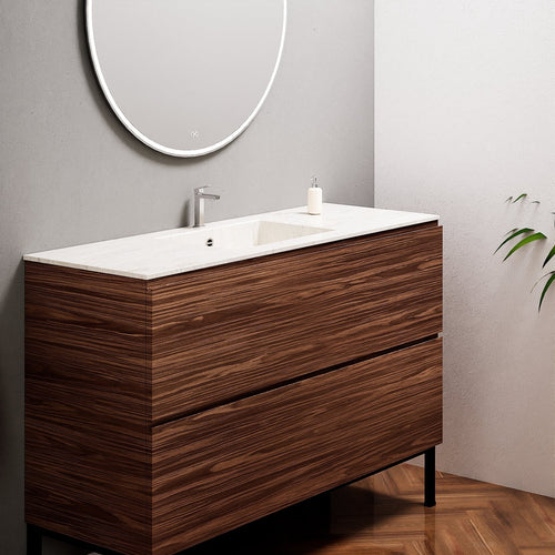 Aurora – Corian® Basin Unit with 2 Drawers and Feet-Standing Vanity - ROVALUX