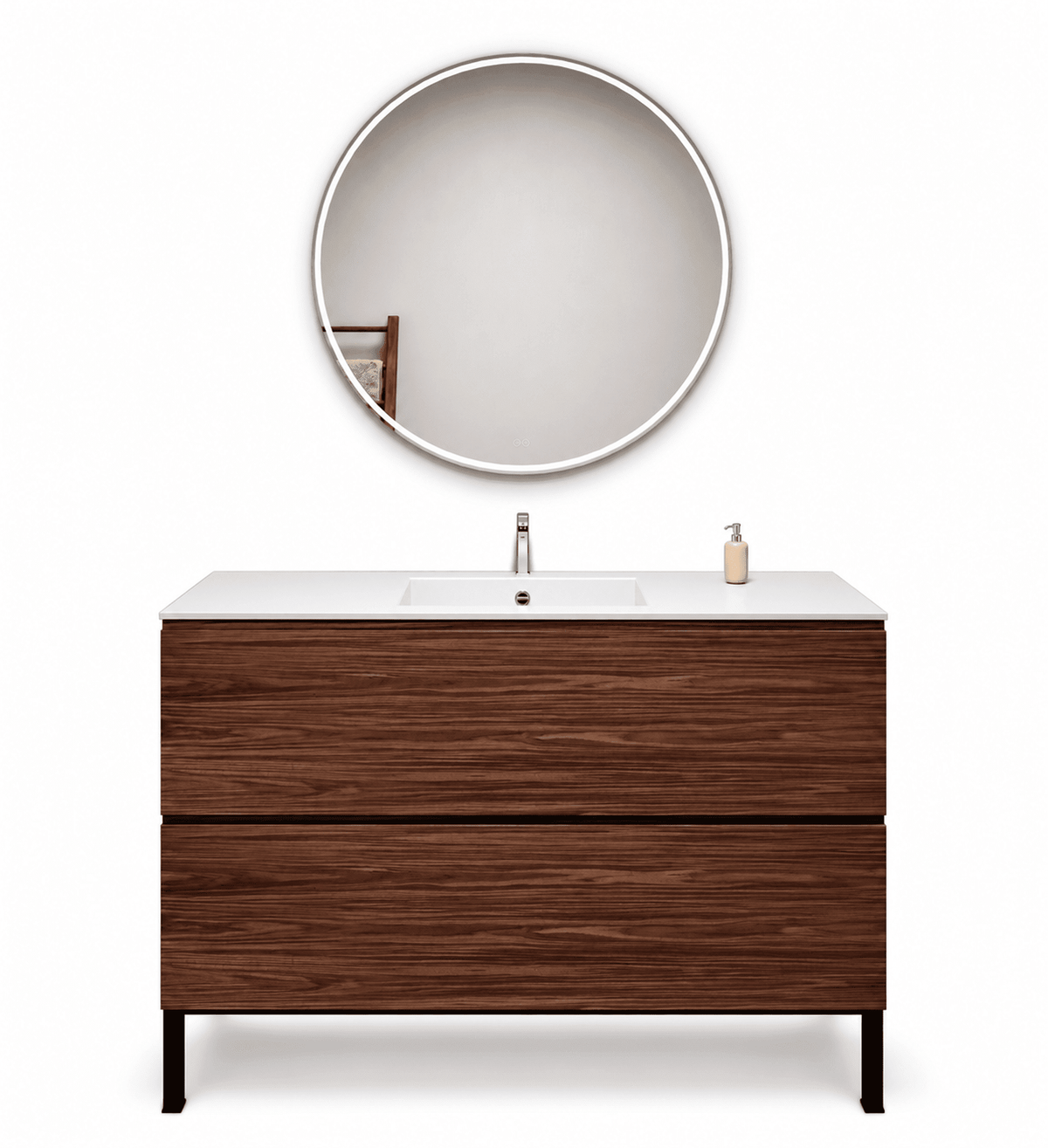 Aurora – Corian® Basin Unit with 2 Drawers and Feet-Standing Vanity - ROVALUX